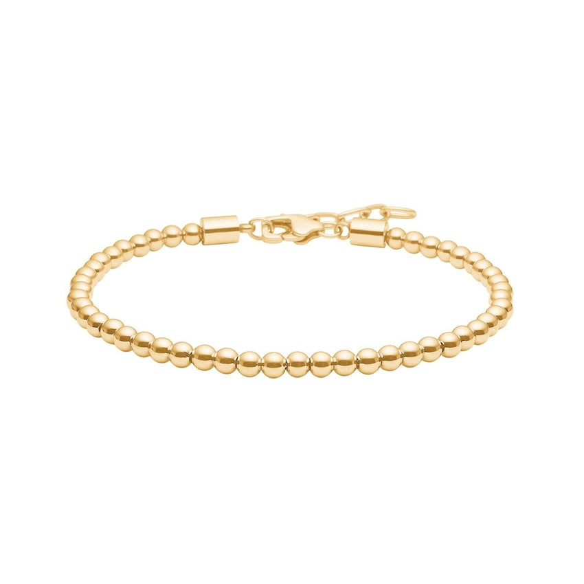 Son of Noa kuglekæde armbånd fra Nordahl Andersen i IP Gold stål med små runde guldfarvede kugler, 19–25 cm.